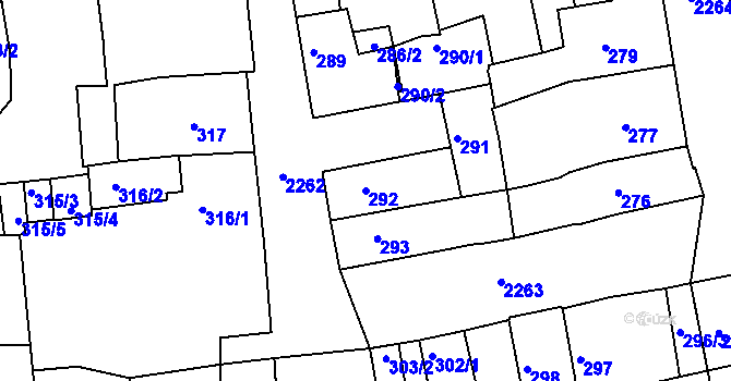Parcela st. 292 v KÚ Horšovský Týn, Katastrální mapa