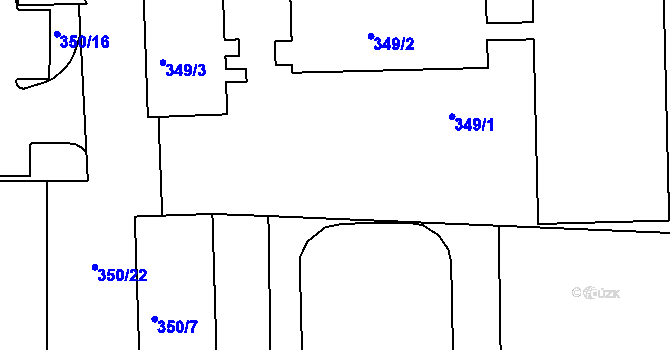 Parcela st. 350/5 v KÚ Horšovský Týn, Katastrální mapa