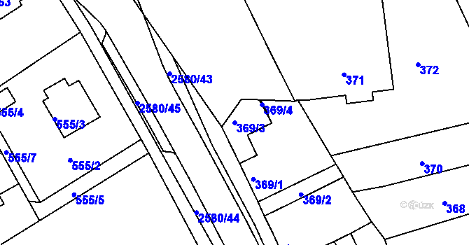 Parcela st. 369/3 v KÚ Horšovský Týn, Katastrální mapa