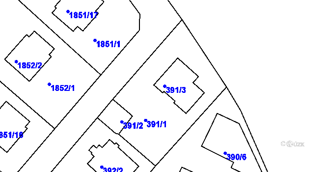 Parcela st. 391/3 v KÚ Horšovský Týn, Katastrální mapa