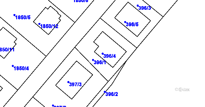 Parcela st. 396/4 v KÚ Horšovský Týn, Katastrální mapa