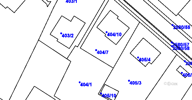 Parcela st. 404/7 v KÚ Horšovský Týn, Katastrální mapa