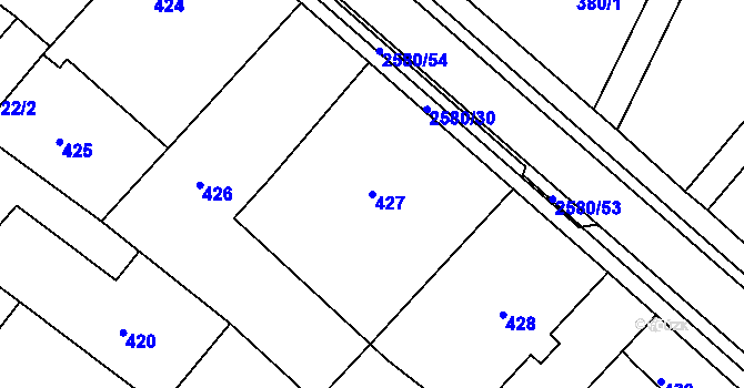 Parcela st. 427 v KÚ Horšovský Týn, Katastrální mapa