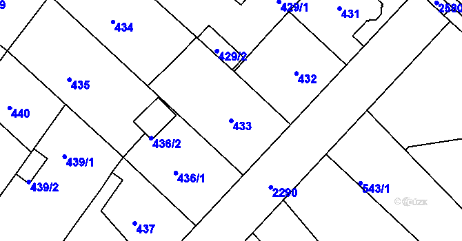Parcela st. 433 v KÚ Horšovský Týn, Katastrální mapa