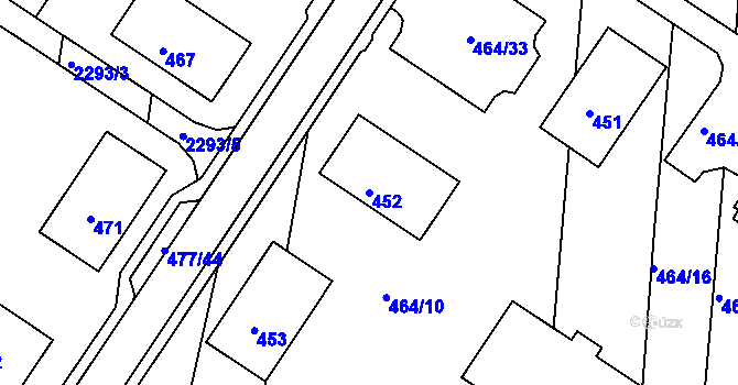 Parcela st. 452 v KÚ Horšovský Týn, Katastrální mapa