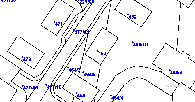 Parcela st. 453 v KÚ Horšovský Týn, Katastrální mapa