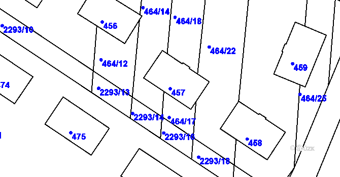 Parcela st. 457 v KÚ Horšovský Týn, Katastrální mapa