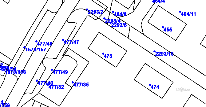 Parcela st. 473 v KÚ Horšovský Týn, Katastrální mapa