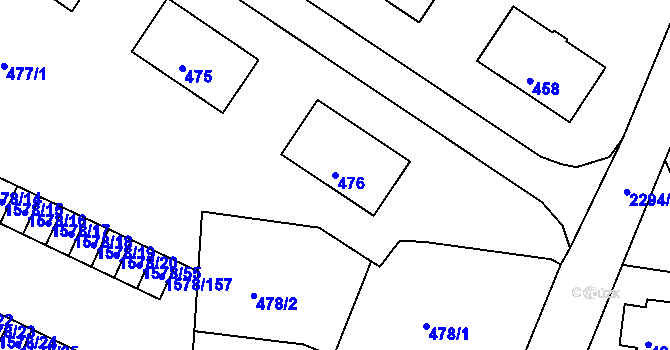 Parcela st. 476 v KÚ Horšovský Týn, Katastrální mapa