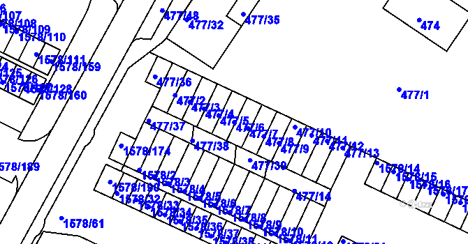 Parcela st. 477/6 v KÚ Horšovský Týn, Katastrální mapa