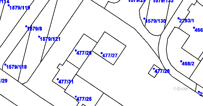 Parcela st. 477/27 v KÚ Horšovský Týn, Katastrální mapa
