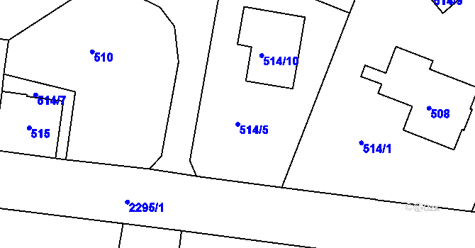 Parcela st. 514/5 v KÚ Horšovský Týn, Katastrální mapa