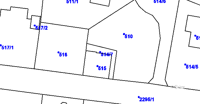 Parcela st. 514/7 v KÚ Horšovský Týn, Katastrální mapa