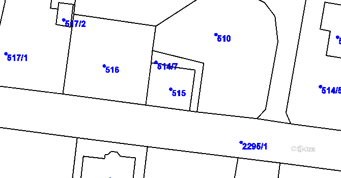 Parcela st. 515 v KÚ Horšovský Týn, Katastrální mapa