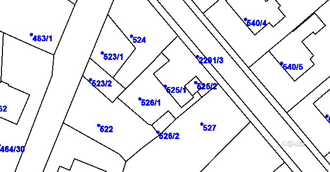 Parcela st. 525/1 v KÚ Horšovský Týn, Katastrální mapa