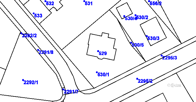 Parcela st. 529 v KÚ Horšovský Týn, Katastrální mapa