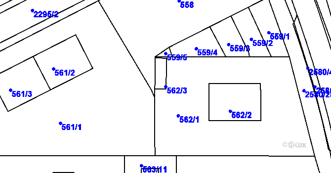 Parcela st. 562/3 v KÚ Horšovský Týn, Katastrální mapa