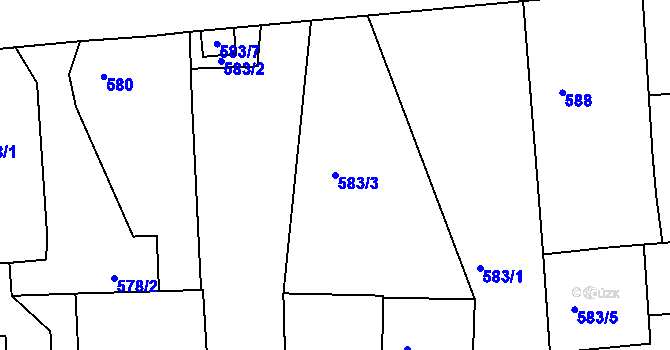 Parcela st. 583/3 v KÚ Horšovský Týn, Katastrální mapa