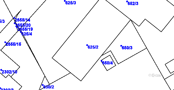 Parcela st. 625/2 v KÚ Horšovský Týn, Katastrální mapa