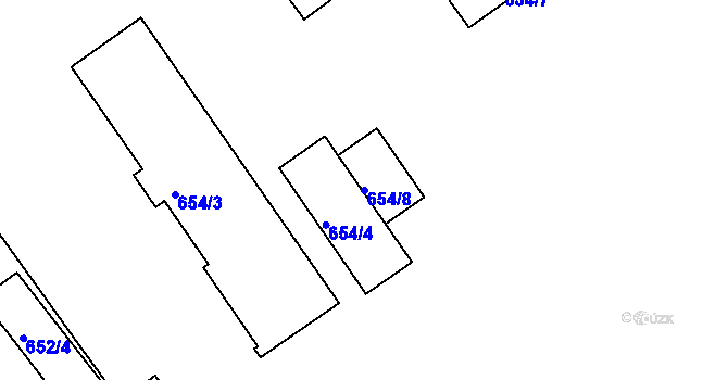 Parcela st. 654/8 v KÚ Horšovský Týn, Katastrální mapa
