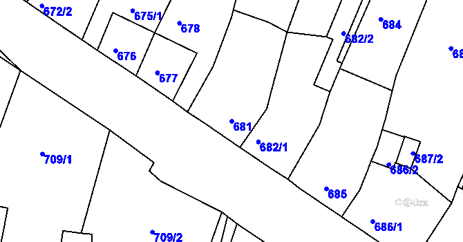 Parcela st. 681 v KÚ Horšovský Týn, Katastrální mapa