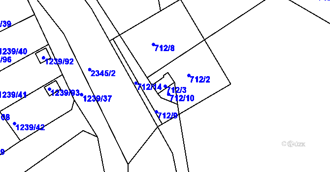 Parcela st. 712/3 v KÚ Horšovský Týn, Katastrální mapa