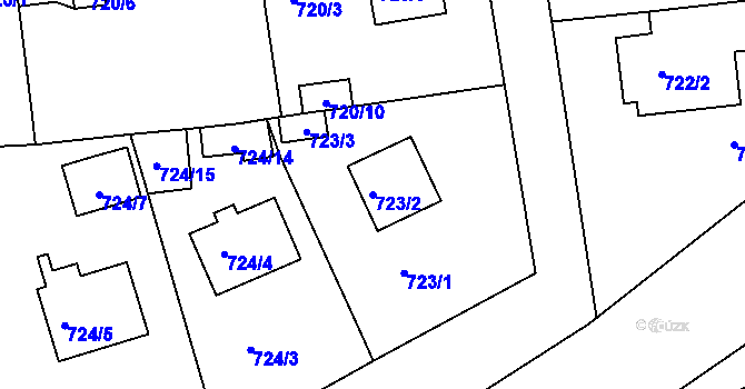 Parcela st. 723/2 v KÚ Horšovský Týn, Katastrální mapa