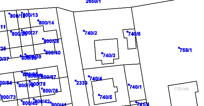 Parcela st. 740/3 v KÚ Horšovský Týn, Katastrální mapa