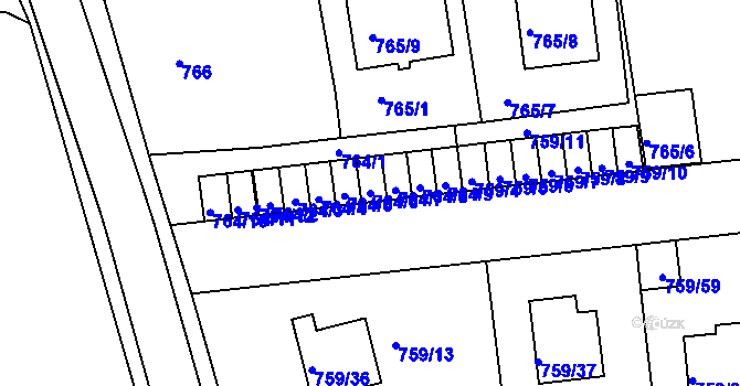 Parcela st. 764/6 v KÚ Horšovský Týn, Katastrální mapa