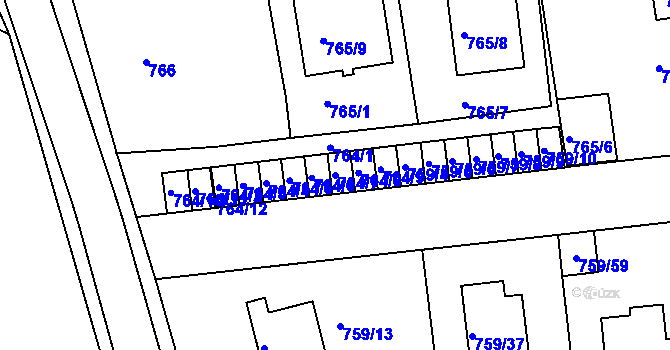 Parcela st. 764/7 v KÚ Horšovský Týn, Katastrální mapa