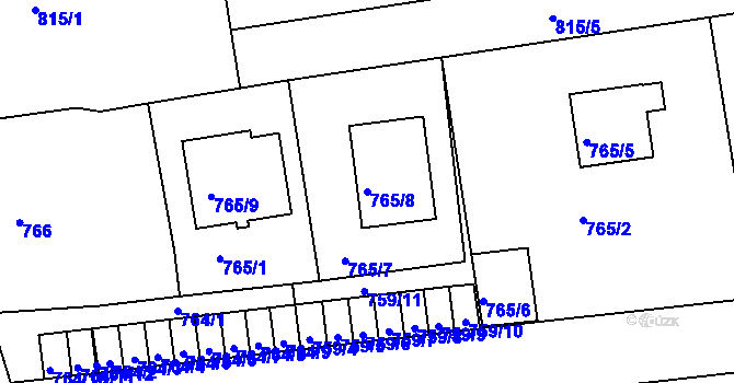 Parcela st. 765/8 v KÚ Horšovský Týn, Katastrální mapa