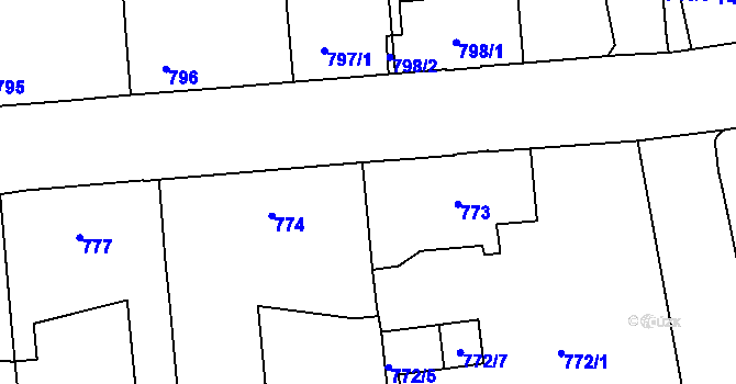Parcela st. 772/6 v KÚ Horšovský Týn, Katastrální mapa