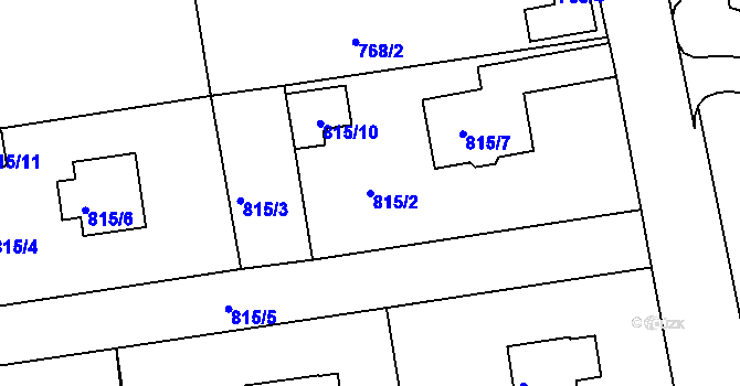 Parcela st. 815/2 v KÚ Horšovský Týn, Katastrální mapa