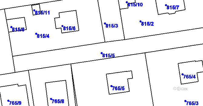 Parcela st. 815/5 v KÚ Horšovský Týn, Katastrální mapa