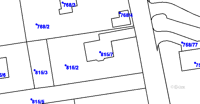 Parcela st. 815/7 v KÚ Horšovský Týn, Katastrální mapa