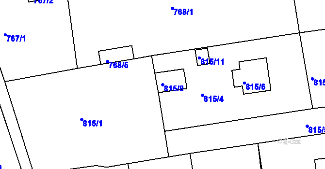Parcela st. 815/8 v KÚ Horšovský Týn, Katastrální mapa