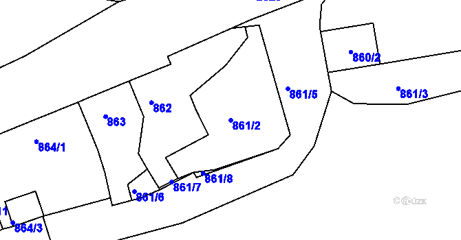 Parcela st. 861/2 v KÚ Horšovský Týn, Katastrální mapa