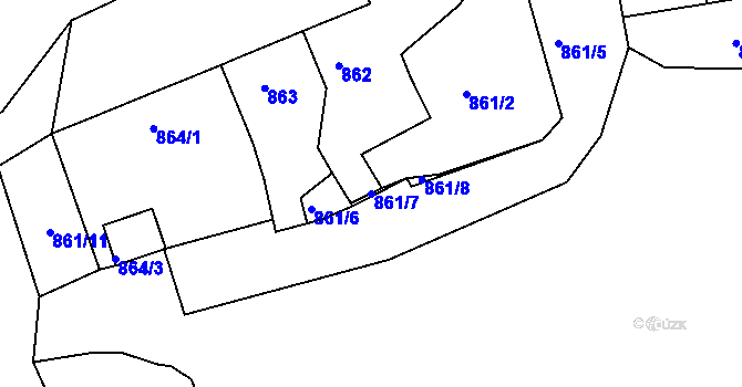 Parcela st. 861/7 v KÚ Horšovský Týn, Katastrální mapa