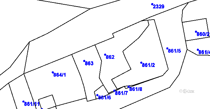 Parcela st. 862 v KÚ Horšovský Týn, Katastrální mapa