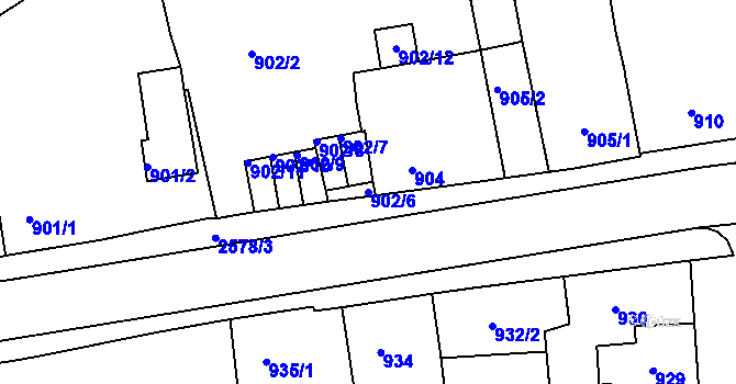Parcela st. 902/6 v KÚ Horšovský Týn, Katastrální mapa