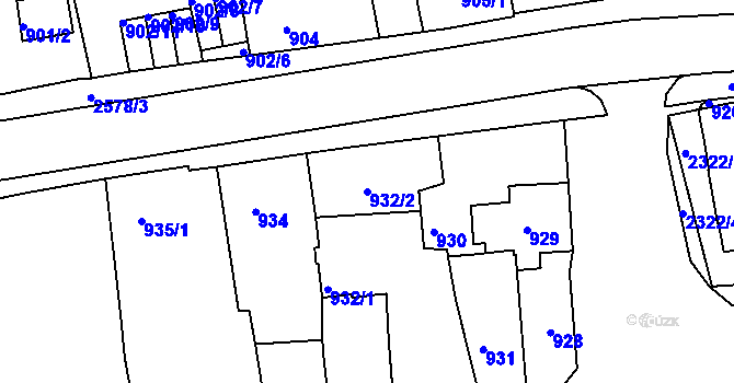 Parcela st. 932/2 v KÚ Horšovský Týn, Katastrální mapa
