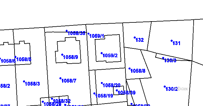 Parcela st. 1059/2 v KÚ Horšovský Týn, Katastrální mapa