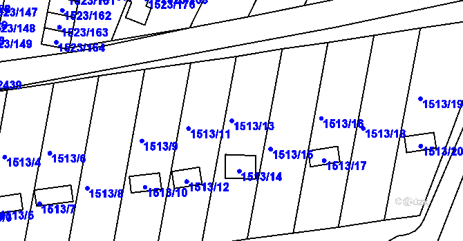 Parcela st. 1513/13 v KÚ Horšovský Týn, Katastrální mapa