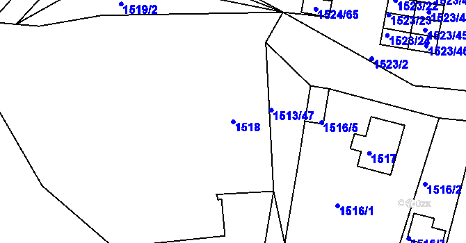 Parcela st. 1518 v KÚ Horšovský Týn, Katastrální mapa