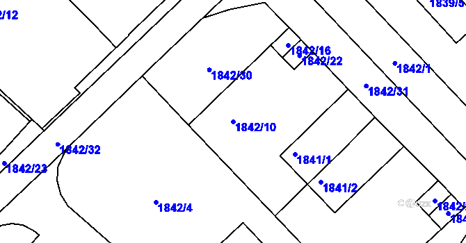 Parcela st. 1842/10 v KÚ Horšovský Týn, Katastrální mapa