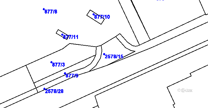 Parcela st. 2578/15 v KÚ Horšovský Týn, Katastrální mapa
