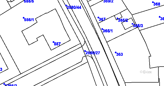 Parcela st. 2580/3 v KÚ Horšovský Týn, Katastrální mapa