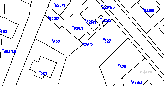 Parcela st. 526/2 v KÚ Horšovský Týn, Katastrální mapa