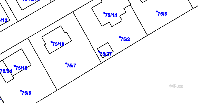 Parcela st. 75/27 v KÚ Horšovský Týn, Katastrální mapa