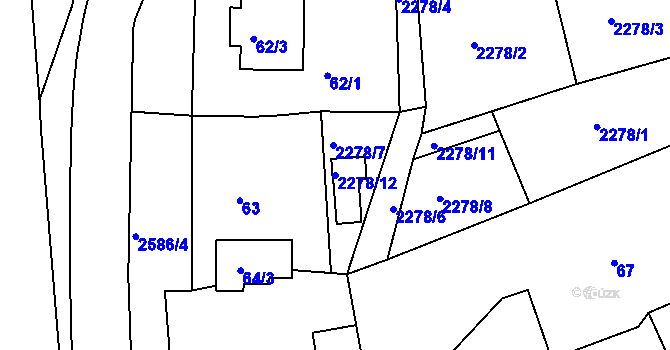 Parcela st. 2278/12 v KÚ Horšovský Týn, Katastrální mapa